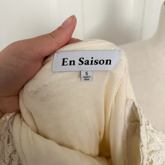 En Saison Lace & Crocheted Square Neck Top - Picture 4 of 5